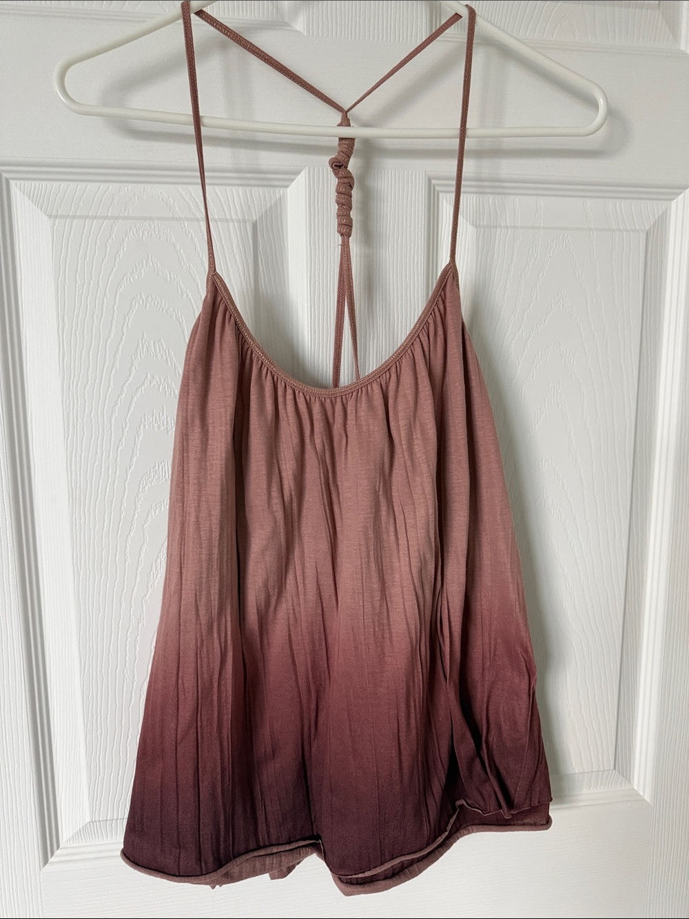 Rose to Plum Ombre Spaghetti Strap Top